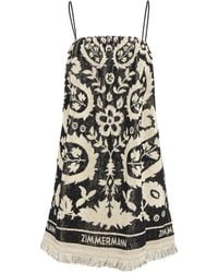 Zimmermann - Damen Minikleid Aus Baumwollmischgewebe „Rhiannon“ - Lyst