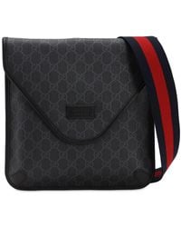 Gucci Gg Supreme Leather Cross-body Bag in Black for Men - Lyst