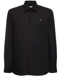 Vivienne Westwood - Logo Embroidery Cotton Poplin Shirt - Lyst