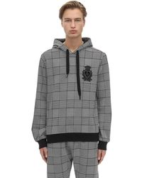 Dolce & Gabbana Cotton Blend Houndstooth Hoodie - Black
