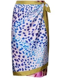 Dries Van Noten - スカーフ風プリントシルクサロンスカート - Lyst