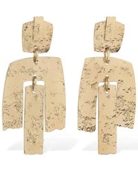 Max Mara Origano Trio Embossed Clip-on Earrings - Metallic