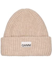Ganni - Structured Ribbed Beanie - Lyst