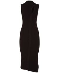 Versace - Sleeveless Rib Knit Cutout Midi Dress - Lyst