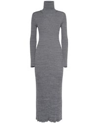 Moncler - Virgin Wool Midi Dress - Lyst