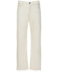 Anine Bing Gavin Straight Cotton Denim Jeans - White