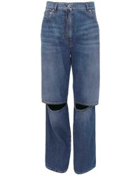 JW Anderson - Cut-Out-Knee Denim Bootcut Jeans - Lyst