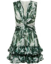 Costarellos - Marguerite Cutout Printed Chiffon Dress - Lyst