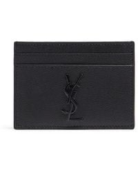 Saint Laurent - Pebble-Grain Leather Cardholder - Lyst