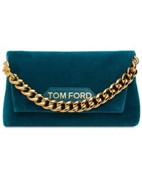 Tom Ford Bolso mini de terciopelo - Azul