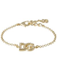 Dolce & Gabbana - Dg Logo Crystal Chain Bracelet - Lyst