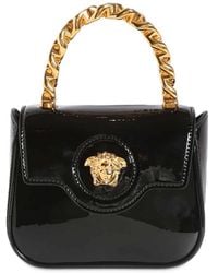 Versace - Medusa Shiny Leather Top Handle Bag - Lyst