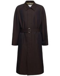 Burberry - Manteau en coton à boutonnage simple - Lyst