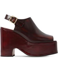 Marni 110mm Hohe Ledersandalen Mit Piercing - Braun