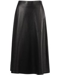 Balenciaga - A-Line Leather Skirt - Lyst