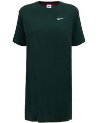 Nike T-shirt-kleid Aus Baumwolle Mit Logo - Grün
