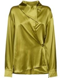 Dries Van Noten - Cedo ストレッチシルクサテン ラップシャツ - Lyst
