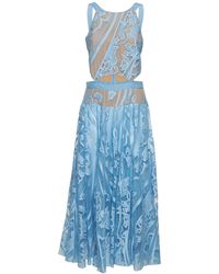 Zuhair Murad Windy Lace Cutout Midi Dress - Blue