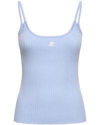 Courreges - Tank top in maglia - Lyst