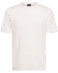 Zegna - T-shirt in cotone e seta - Lyst