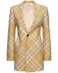 Burberry - Wool Single-Breasted Blazer Jacket - Lyst