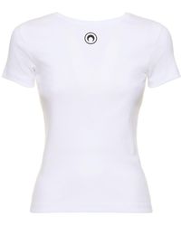 Marine Serre - Camiseta con logo bordado - Lyst