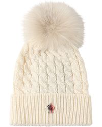 3 MONCLER GRENOBLE - Tricot Wool Beanie W/ Pompom - Lyst