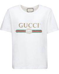 Gucci - Camiseta Extragrande Lavada con Logo - Lyst