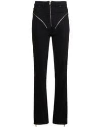 Mugler - Jean skinny zippé en denim stretch taille haute - Lyst