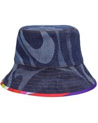 Emilio Pucci - Lasered Denim Bucket Hat - Lyst