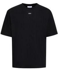 Off-White c/o Virgil Abloh - T-shirt in jersey di cotone con logo - Lyst