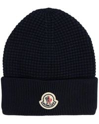Moncler - Hombre Gorro Beanie De Algodón Con Logo Unique - Lyst