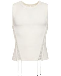Dion Lee - Tank top picot in cotone stretch - Lyst