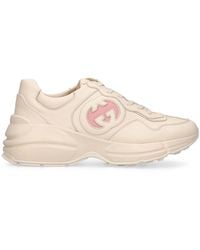 Gucci - 72Mm Rhyton Leather Sneakers - Lyst