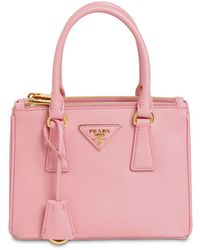 Prada Mini Tasche Aus Saffianoleder "galleria" - Pink