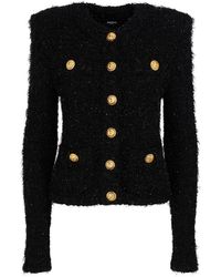 Balmain - Maze Viscose Blend Tweed Jacket - Lyst