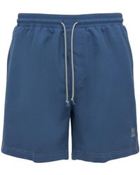 Brunello Cucinelli Logo Nylon Swim Shorts - Blue