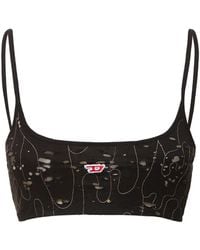 DIESEL - Embroidered Tulle Bra Top - Lyst