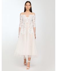 Zuhair Murad Midikleid Aus Tüll - Weiß