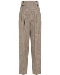 Loro Piana - Lien High Rise Wool Blend Cropped Pants - Lyst