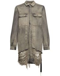 Rick Owens - Outershirt In 58 Mineral Fringed - Lyst