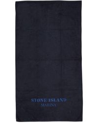 Stone Island - Logo Cotton Beach Towel - Lyst