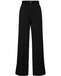 Lanvin - Wool Wide Leg Pants - Lyst