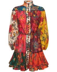 Zimmermann - Robe courte en coton imprimé ginger lantern - Lyst