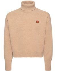KENZO - Crest Boxy Turtleneck Wool Sweater - Lyst