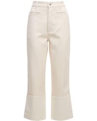 Loewe Jeans Cropped Fisherman De Denim De Algodón - Blanco