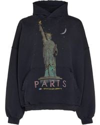 Balenciaga - Paris Liberty Cotton Sweatshirt Hoodie - Lyst