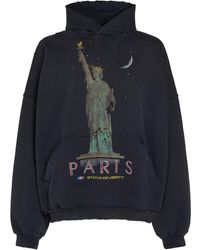 Balenciaga - Paris Liberty Cotton Sweatshirt Hoodie - Lyst