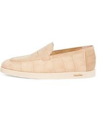 Max Mara - 10Mm Cocco Print Leather Loafers - Lyst
