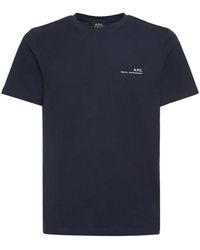 A.P.C. - Logo Print Organic Cotton Jersey T-Shirt - Lyst